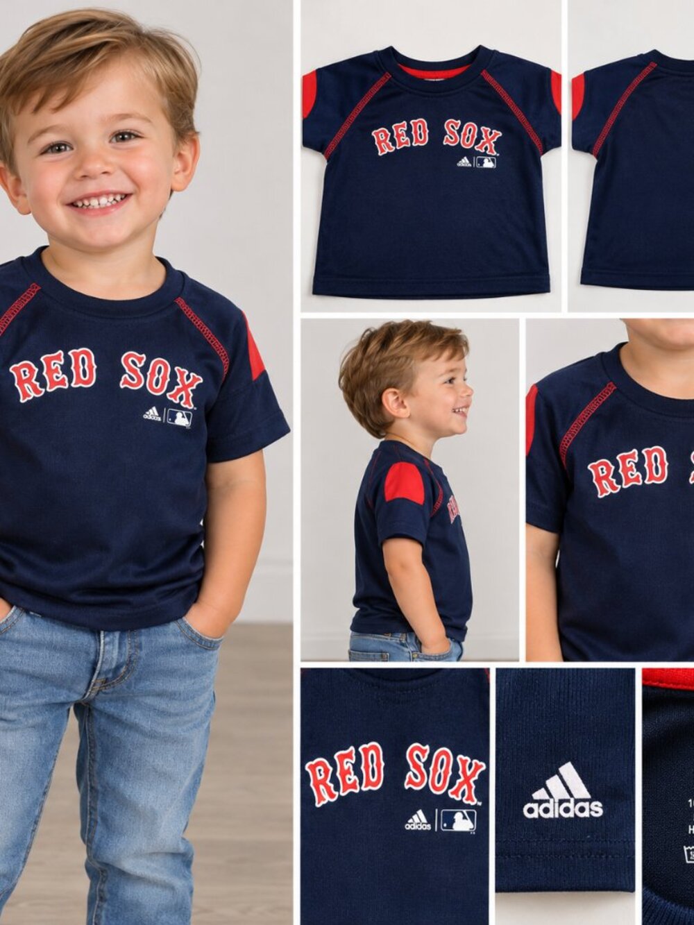 Adidas Boston Red Sox Toddler 3T Performance Shirt